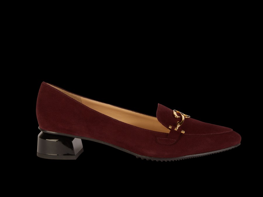 Pompes BRUNE | Escarpin En Daim Bordeaux