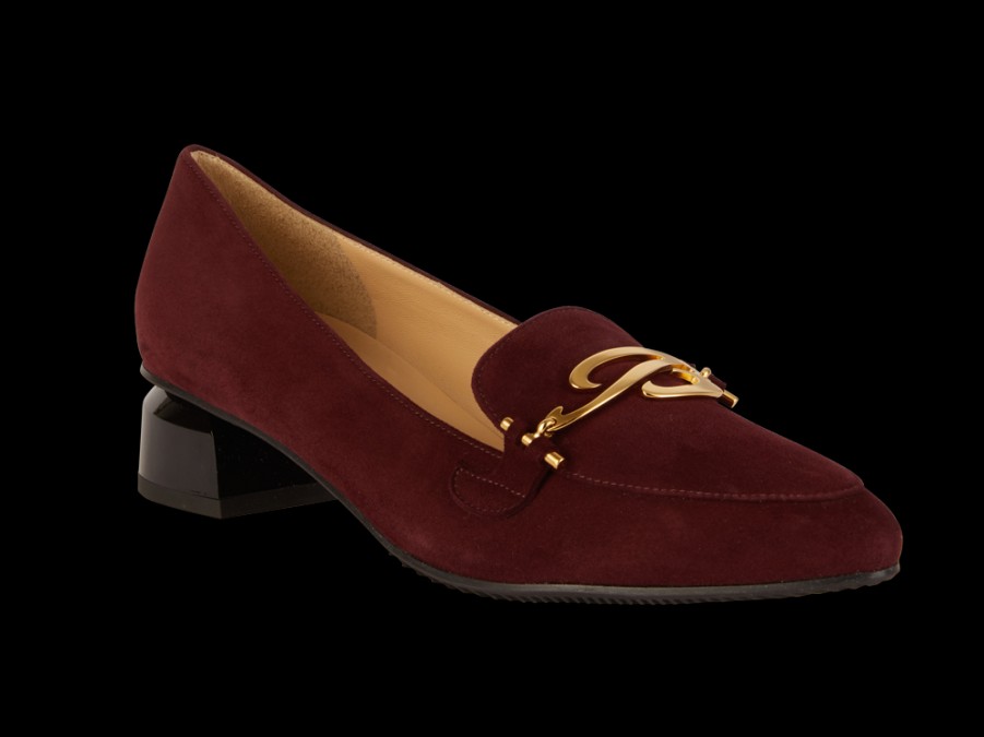 Pompes BRUNE | Escarpin En Daim Bordeaux