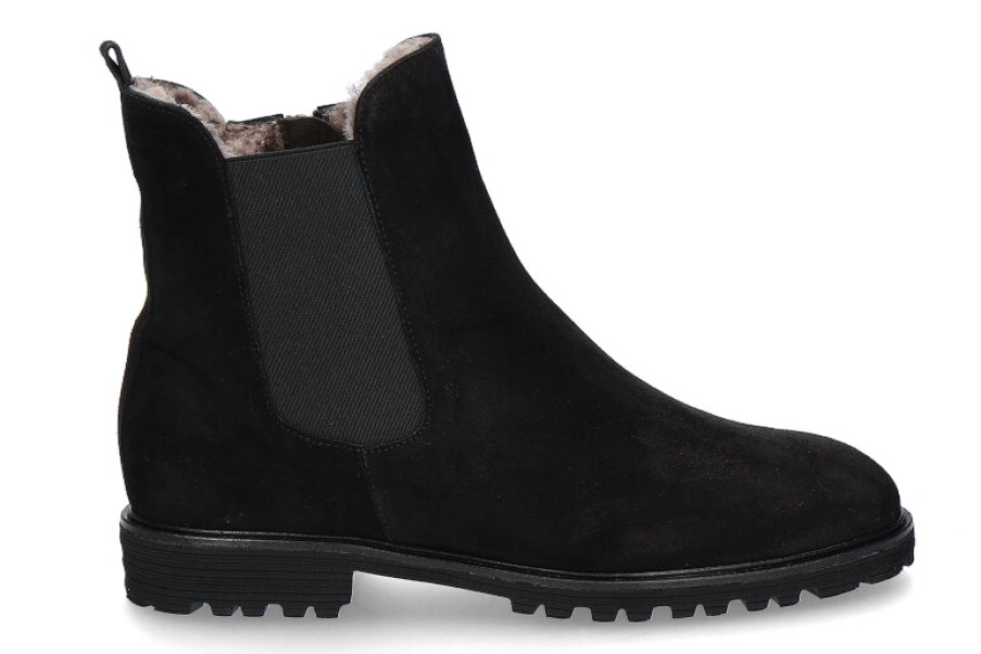 Bottines Et Bottines Bruner | Brunate Stiefelette Gefuttert Tank Velours Softy- Noir