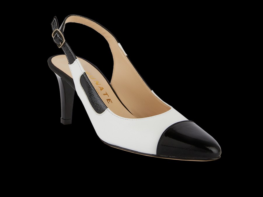 Des Sandales BRUNE | Slingback Chic En Noir Et Blanc