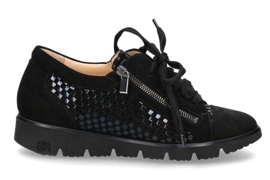 Baskets Bruner | Brunate Lace-Up Iris Camoscio Nero Jazz Petrole